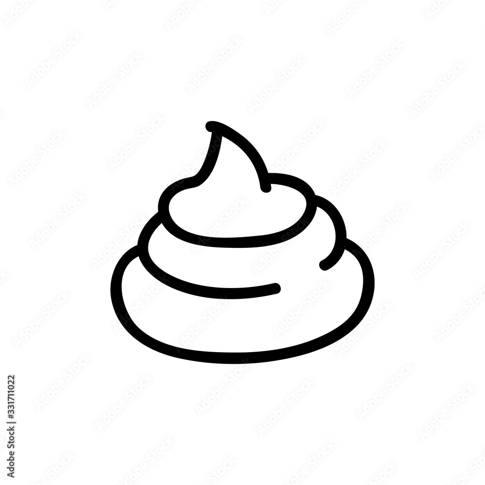 shit a big pile icon vector. shit a big pile sign. isolated contour symbol illustration