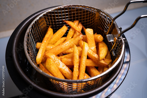 home mini deep fryer get a basket of fries.