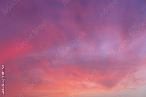 Beautiful blue and pink sky at sunset day © alexmu