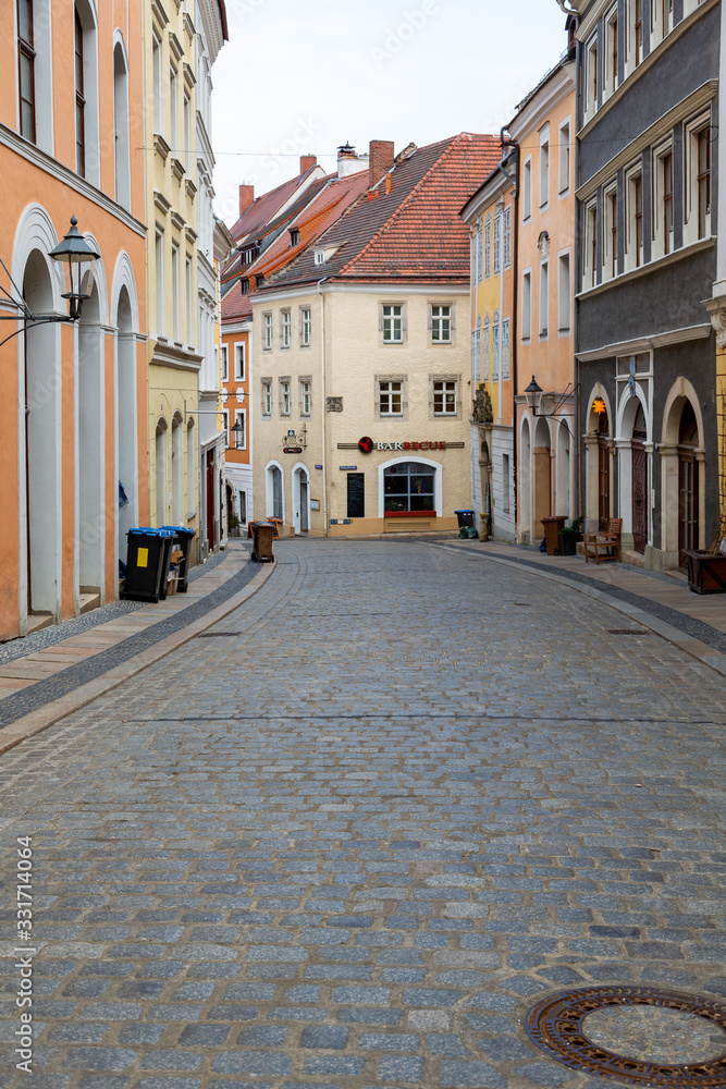 Leere Straßen in Görlitz in Sachsen auf Grund von Corona