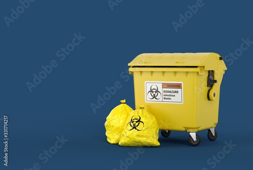 Fotografía trash container with garbage bags