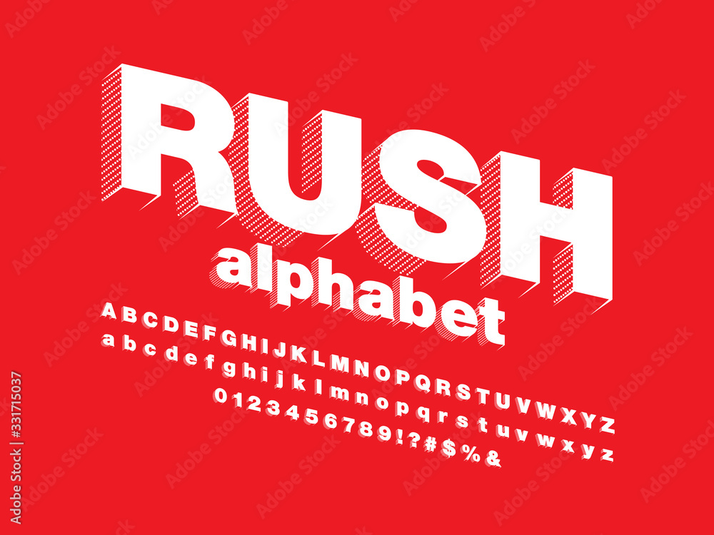 Vector of stylized modern bold alphabet design