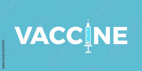 Vaccine and vaccination - syringe and injection to have resistant and immune system and immunity against infection, infectous disease, illness, virus and bacteria. Vector illustration.