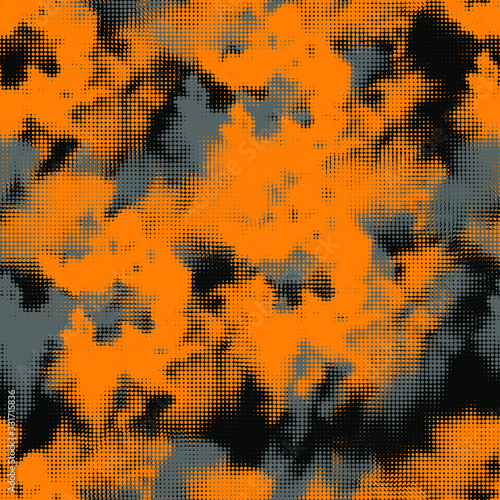 Abstract seamless pattern with gray and orange grunge texture