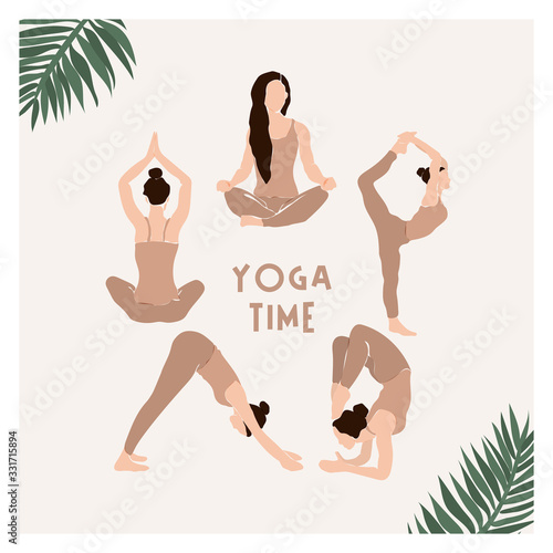 Abstract yoga exercise card...