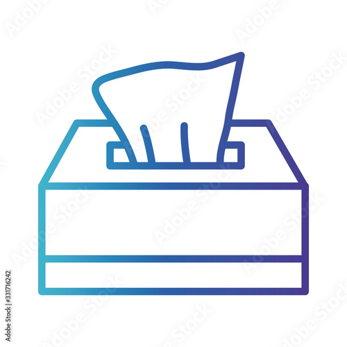 damp cloths box, gradient line style icon vector illustration design