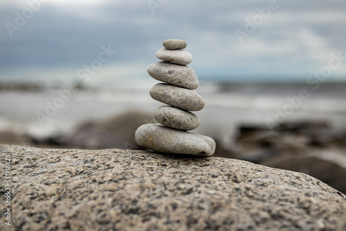 Pile of rocks by the sea