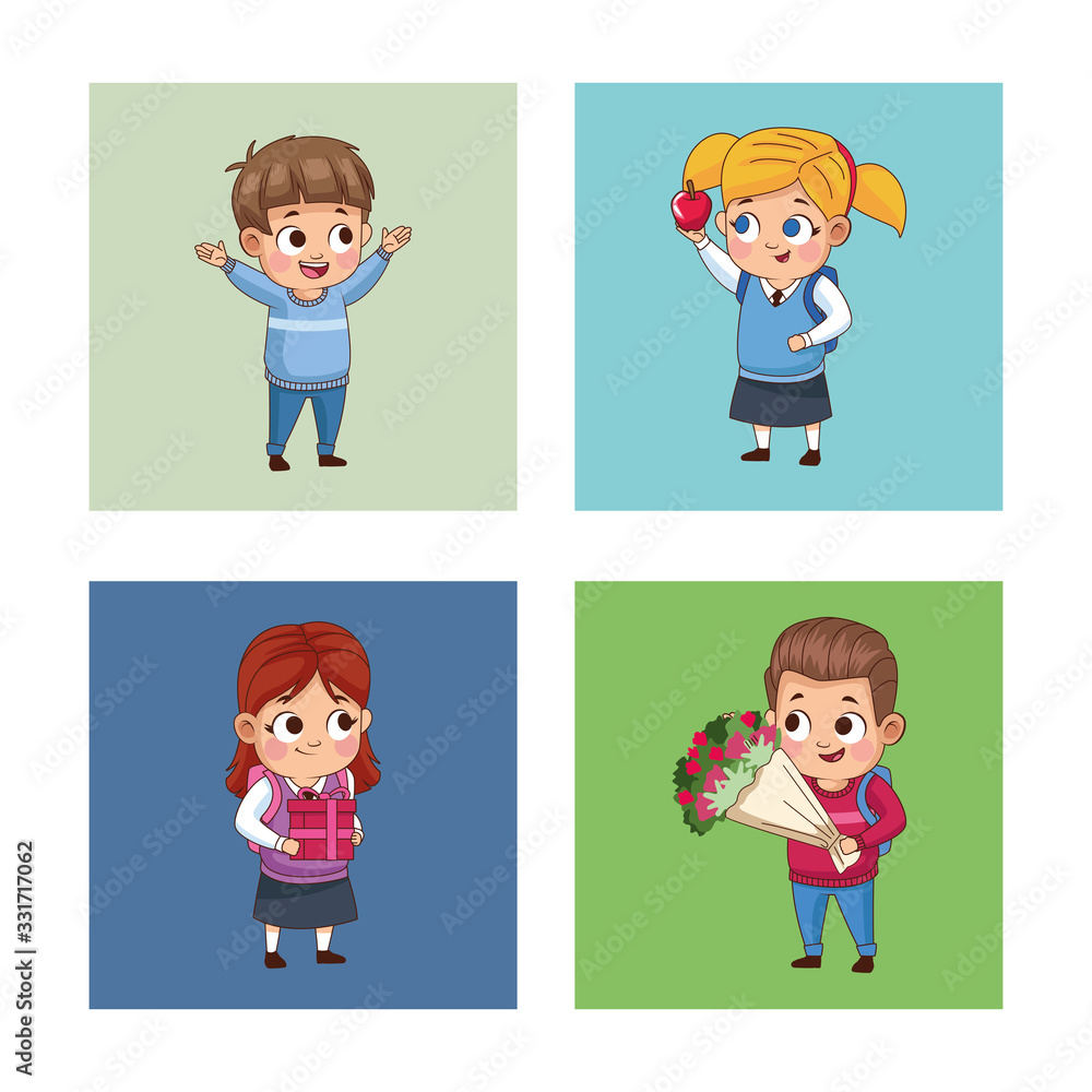 happy teachers day card with students happy teachers day card with students
