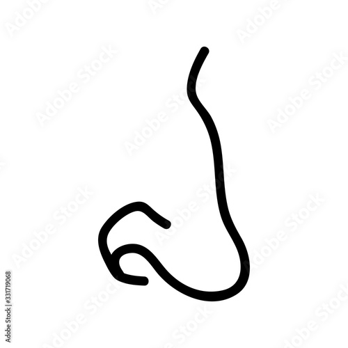 the human nose icon vector. the human nose sign. isolated contour symbol illustration