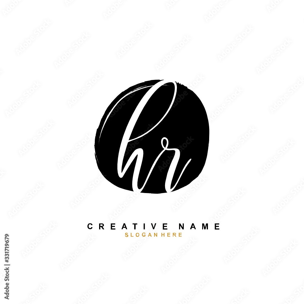H R HR Initial logo template vector. Letter logo concept H R HR Initial logo template vector. Letter logo concept