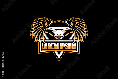 eagle cartoon animal vector badge logo template