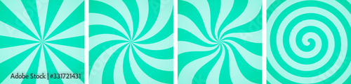 Set of sweet mint candy abstract vector backgrounds
