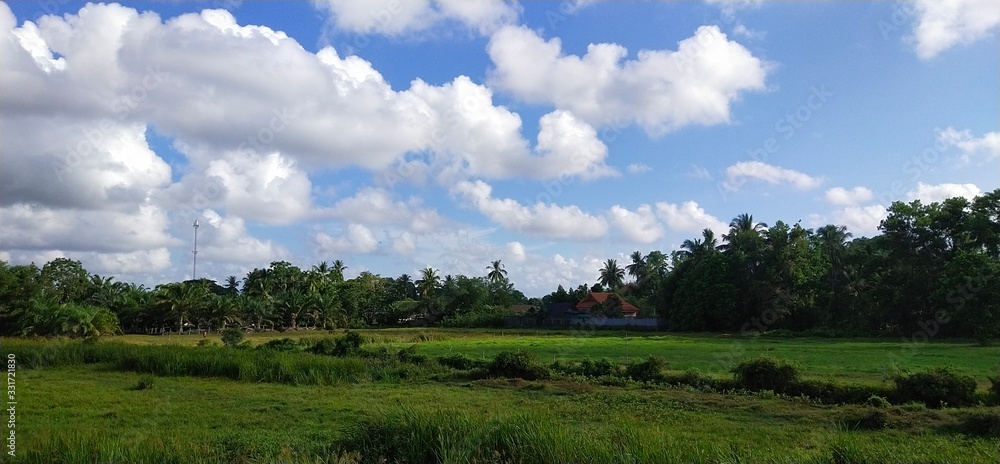 landscape with blue sky and clouds, travel thailand 