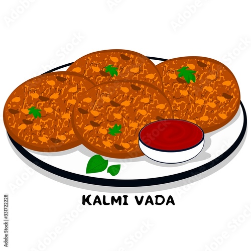 Kalmi Vada indian Rajasthani Food Vector