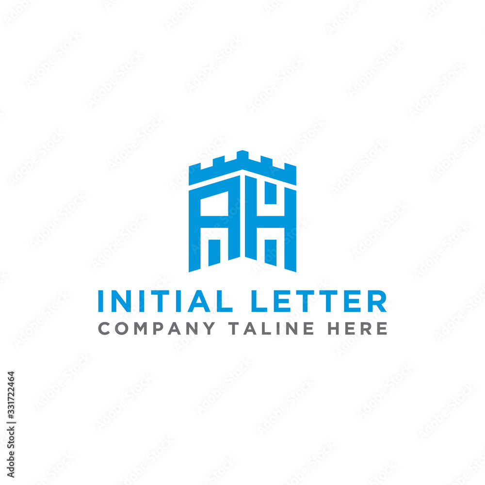 Inspiring logo design Set, for companies from the initial letters of the AH logo icon. -Vectors