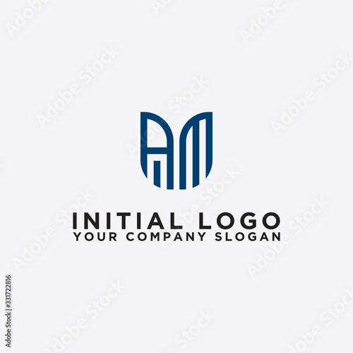 Inspiring logo design Set, for companies from the initial letters of the AM logo icon. -Vectors
