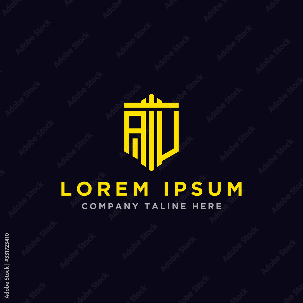 Inspiring logo design Set, for companies from the initial letters of the AU logo icon. -Vectors Inspiring logo design Set, for companies from the initial letters of the AU logo icon. -Vectors