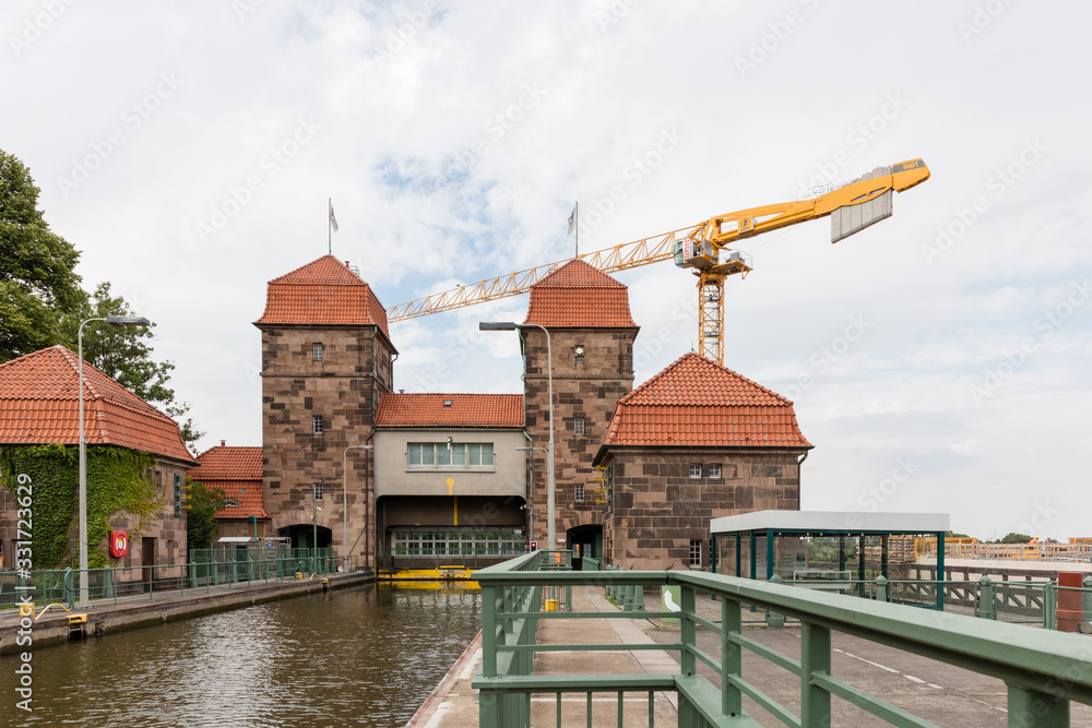 Schachtschleuse in Minden, Deutschland