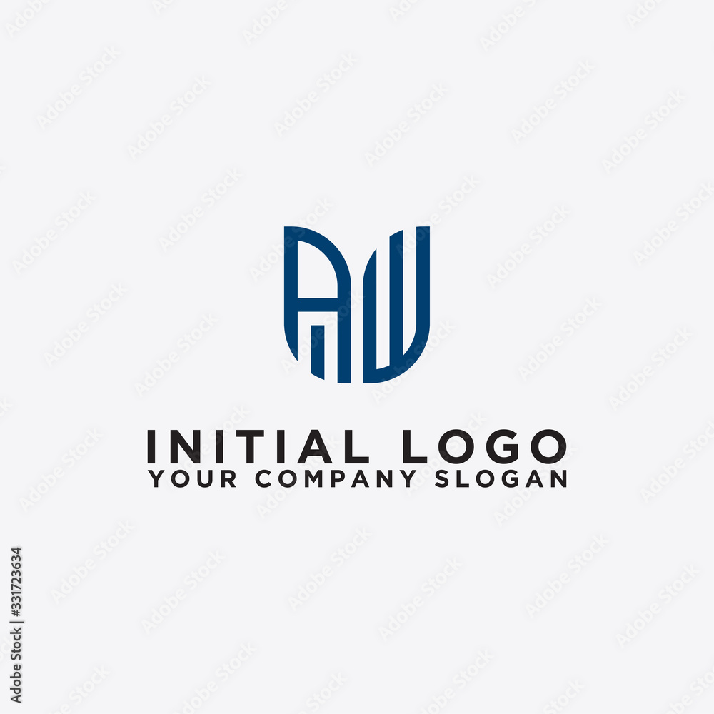 Inspiring logo design Set, for companies from the initial letters of the AW logo icon. -Vectors