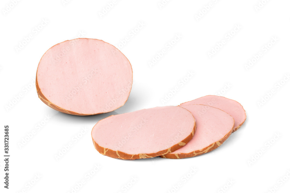 Pork boiled sausage isolated on white. Pork boiled sausage isolated on white.