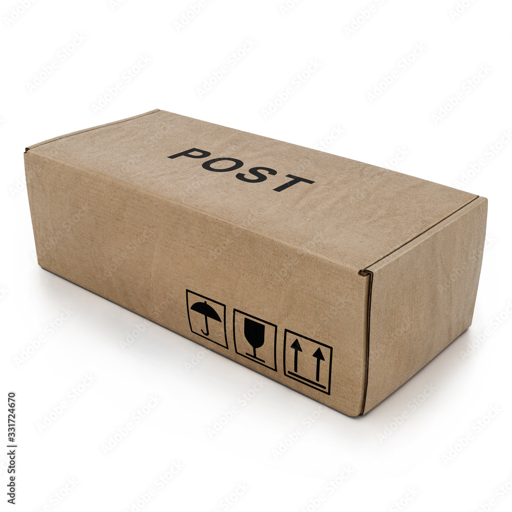 Cardboard package box model, 3D illustration Cardboard package box model, 3D illustration