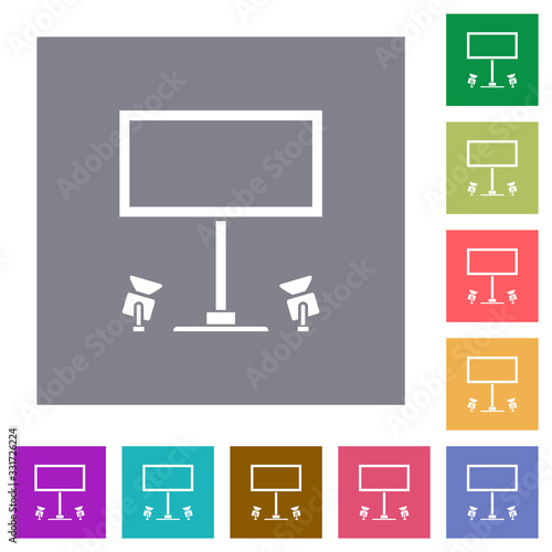 Billboard with reflectors square flat icons