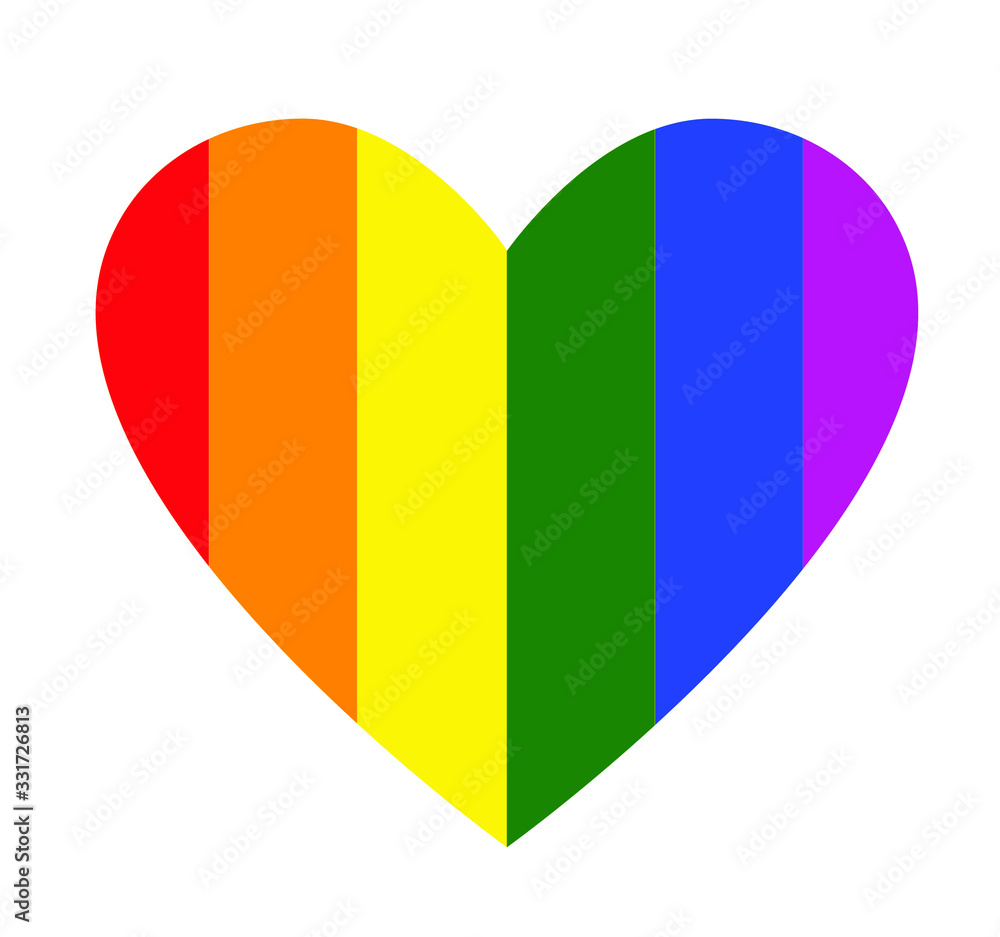 Heart Pattern of LGBT pride flag or Rainbow pride flag isolated on white background include of Lesbian, gay, bisexual, and transgender flag of LGBT organization. Love concept Vector illustration Heart Pattern of LGBT pride flag or Rainbow pride flag isolated on white background include of Lesbian, gay, bisexual, and transgender flag of LGBT organization. Love concept Vector illustration
