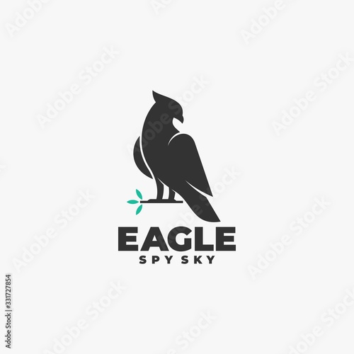 Vector Logo Illustration Eagle Silhouette Style