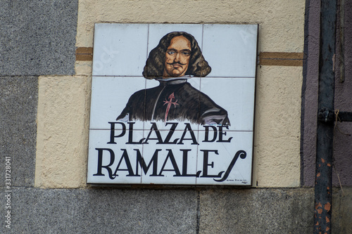 Detail of the streets of the downtown of Madrid, Spain