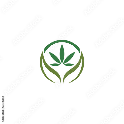Pot Hemp Cannabis Marijuana Leaf CBD Logo design inspiration