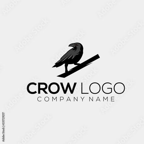 crow logo design vector abstract illustrator
