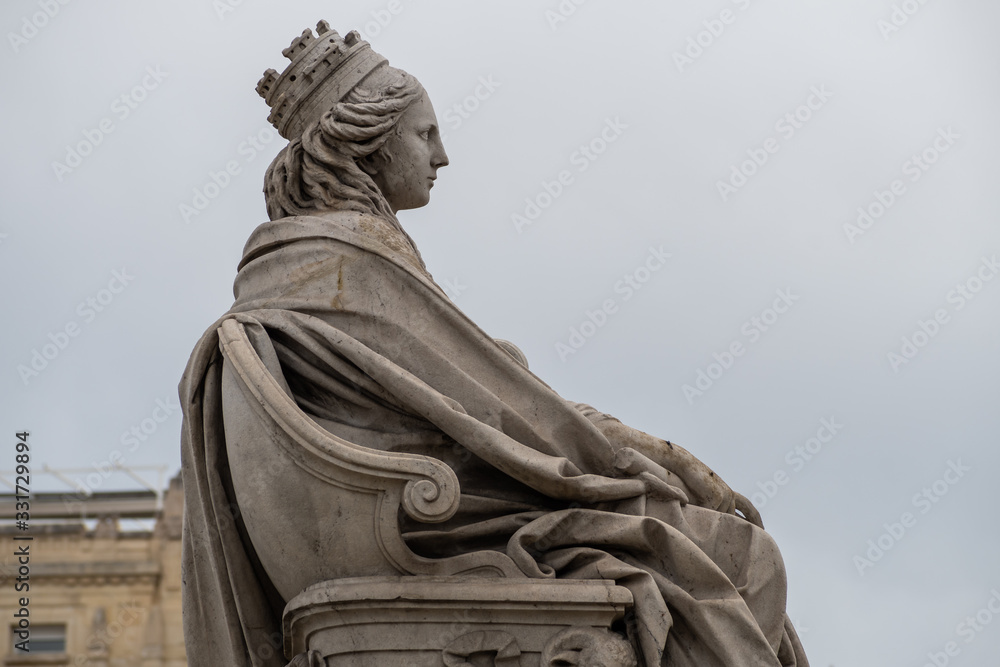 Detail of the Cibeles Fountain in Madrid, Spain