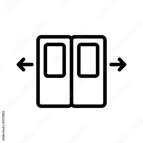 the doors of the subway car icon vector. the doors of the subway car sign. isolated contour symbol illustration