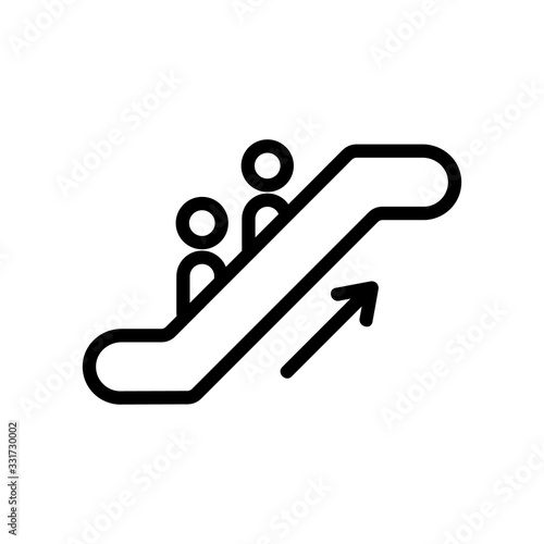 the metro escalator up icon vector. the metro escalator up sign. isolated contour symbol illustration photo
