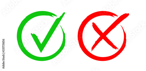 Hand drawn check mark icon. Vector illustration.