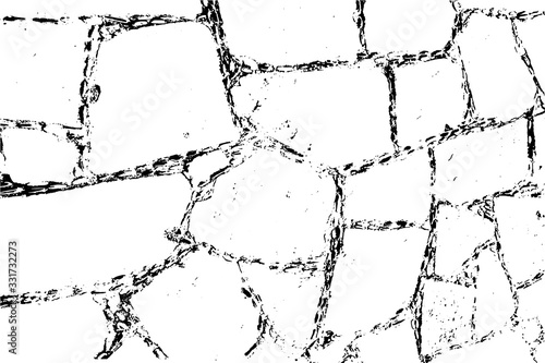 Distressed overlay texture of rough surface, dry soil, cracked ground. Grunge background. One color graphic resource.