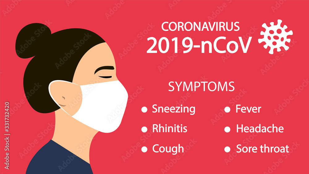 Symptoms coronavirus 2019-nCoV. Dangerous virus, pandemic. China.