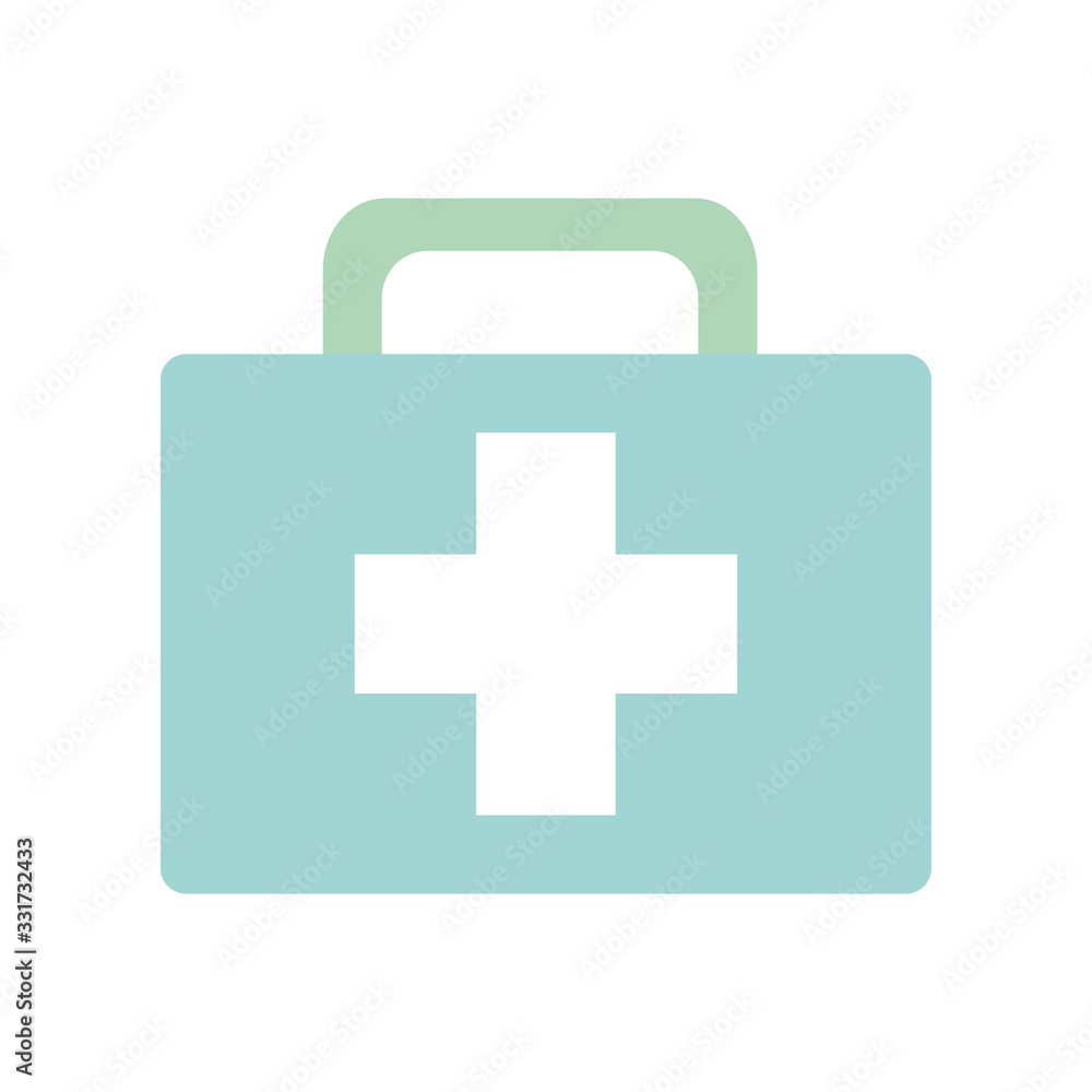 Isolated medical kit flat style icon vector design Isolated medical kit flat style icon vector design