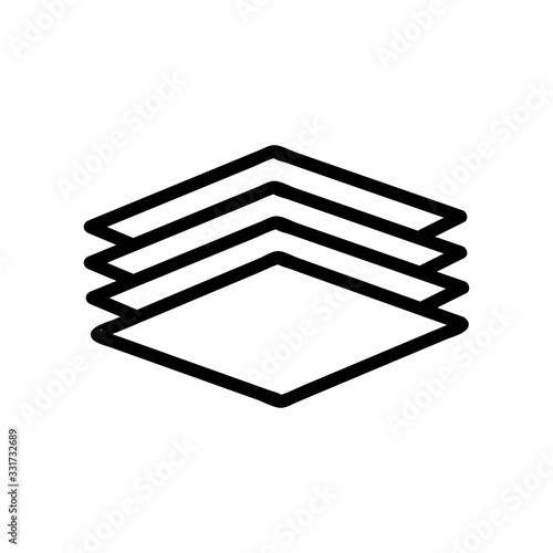 a layered composition icon vector. a layered composition sign. isolated contour symbol illustration