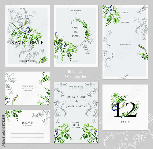 Set of save the date invitations