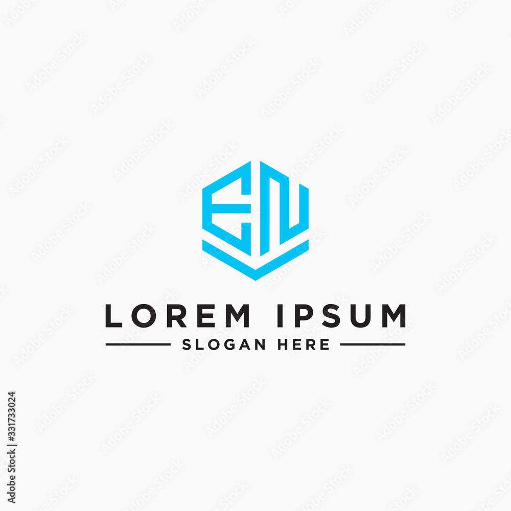 Inspiring logo design Set, for companies from the initial letters of the EN logo icon. -Vectors
