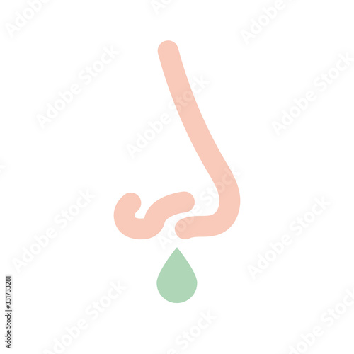 Isolated nose with drop flat style icon vector design