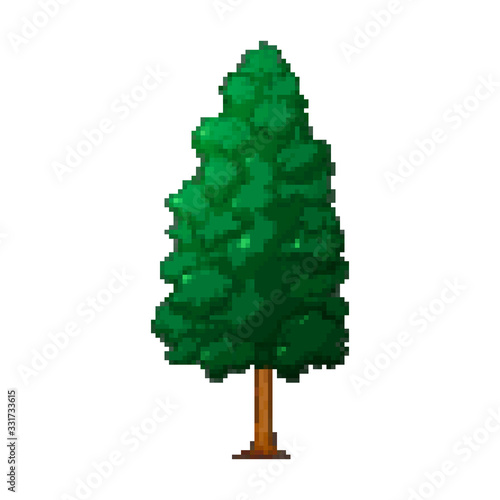 Pixel art tree. For game. 8 bit