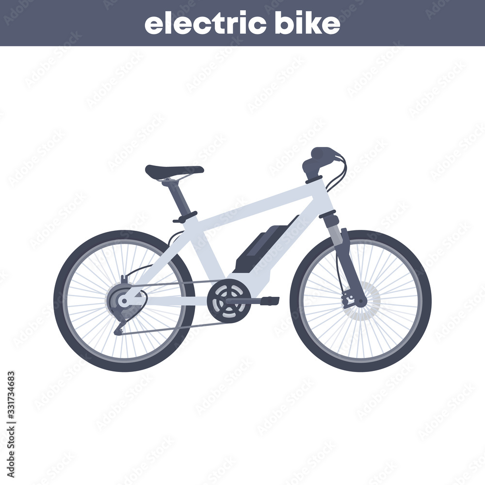 Fototapeta premium electric bike on white, vector illustration