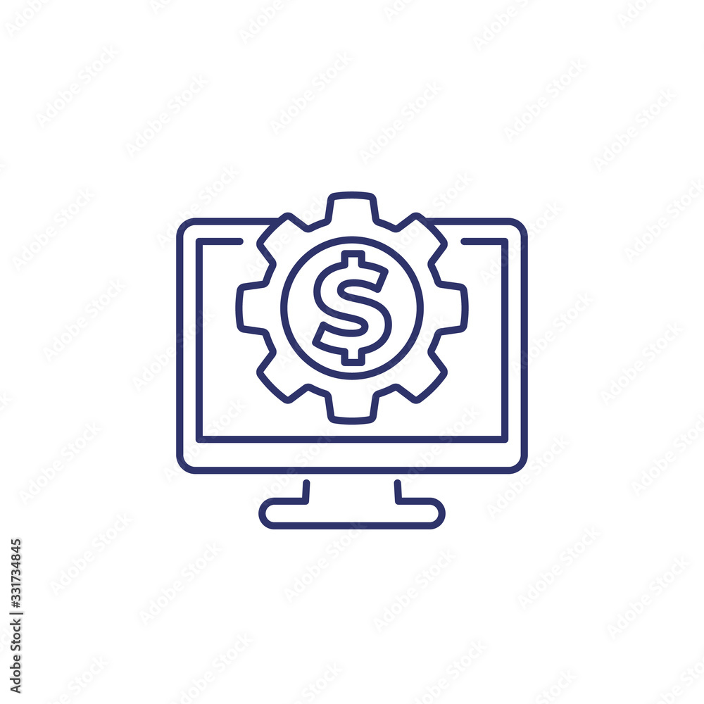 money management, finance line icon on white money management, finance line icon on white