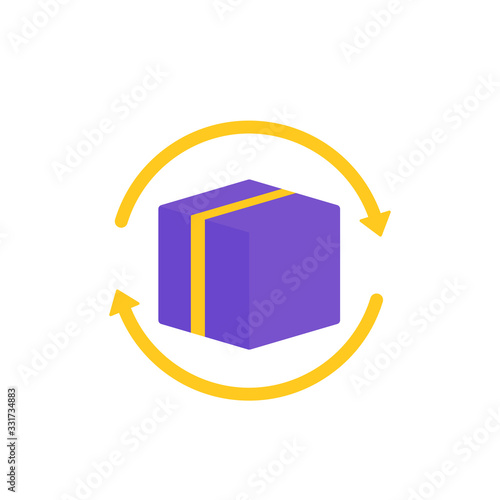 parcel return icon with box