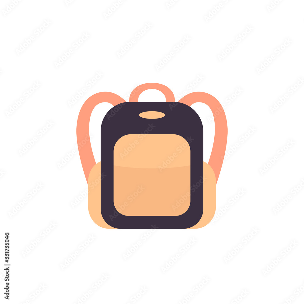 backpack on white, vector icon backpack on white, vector icon