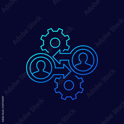 b2b marketing icon, linear vector