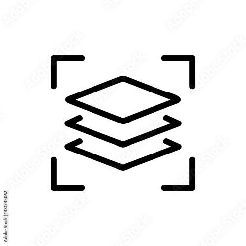 the composition of the three layers icon vector. the composition of the three layers sign. isolated contour symbol illustration