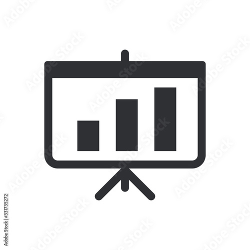 Growth presentation icon design. Monitor screen with growing graph symbol. Simple art professional business management concept vector illustration design.